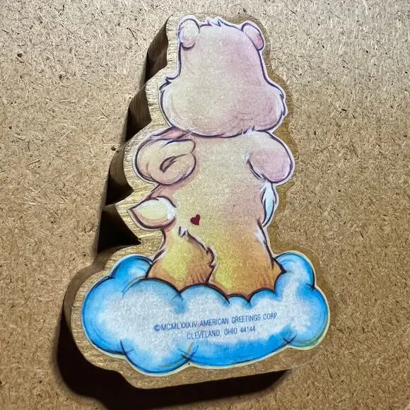 American greetings Funshine Care Bear wood figure cut out thick collectible toy - Picture 2 of 8